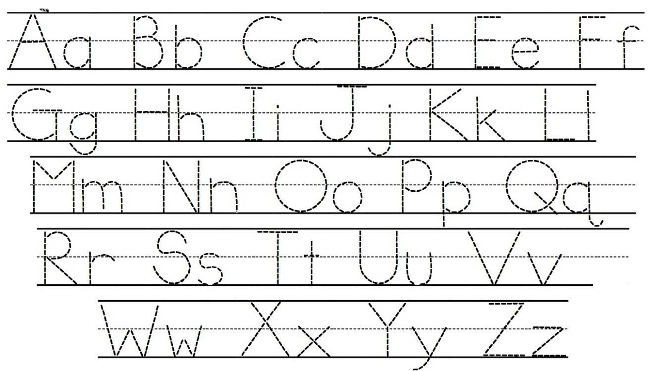 ABC Alphabet Clean Tracing Sheet With No Advertising